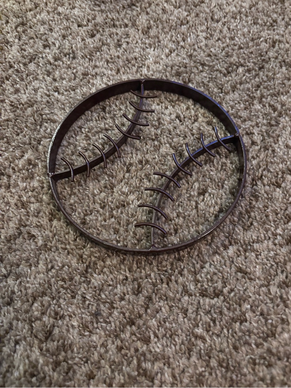 Hobby Lobby Metal Baseball Wall Decor in Dark Brown